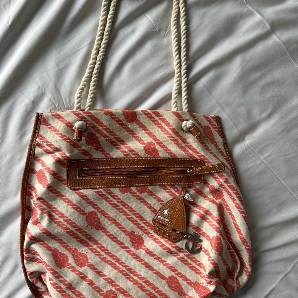 Rafe New York Exclusively for Clarins Nautical Sailboat Canvas Bag